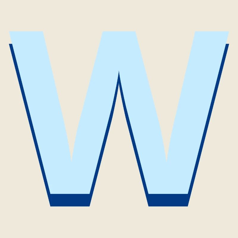 Lettre w bleu pop et moderne