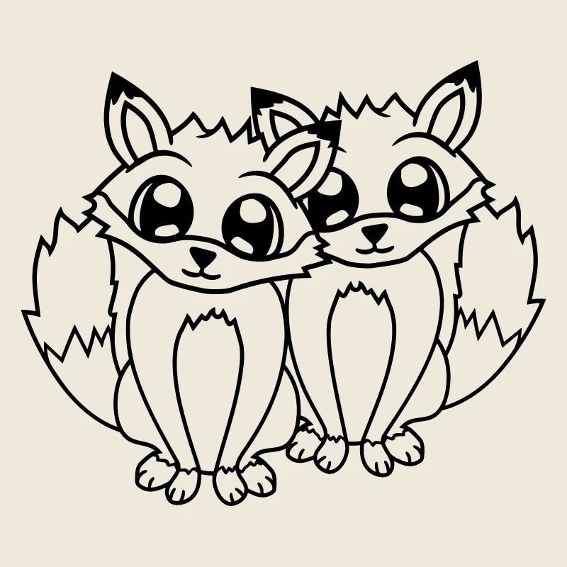 2 Foxes Friends Red Fox Two Wild Animals Team