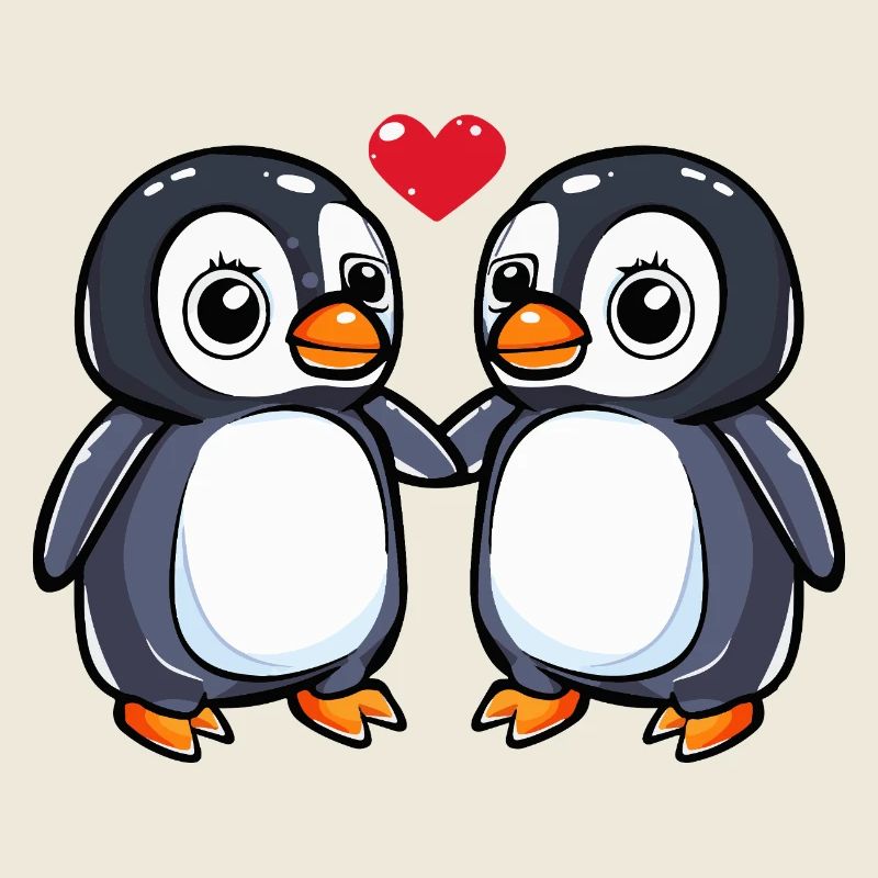 Pinguin Paar Valentinstag