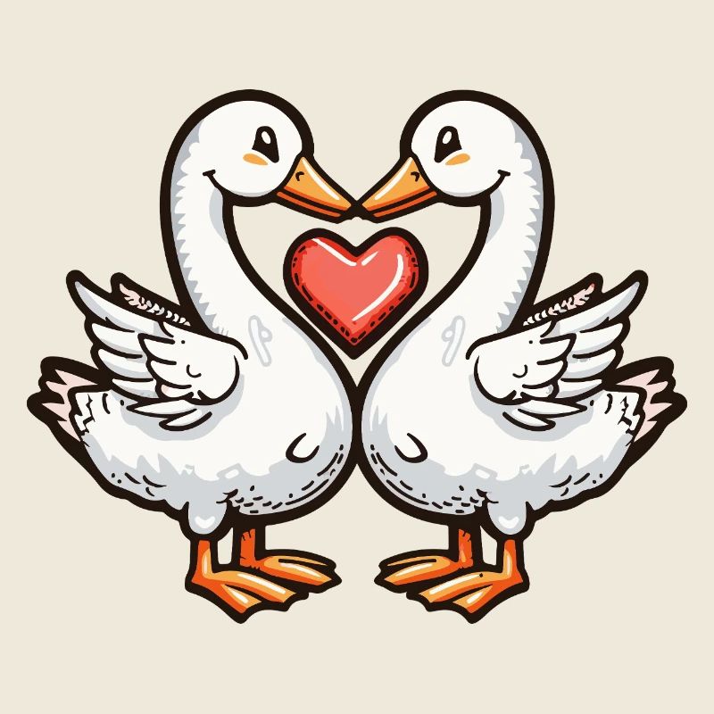 Goose Couple Valentine's Day
