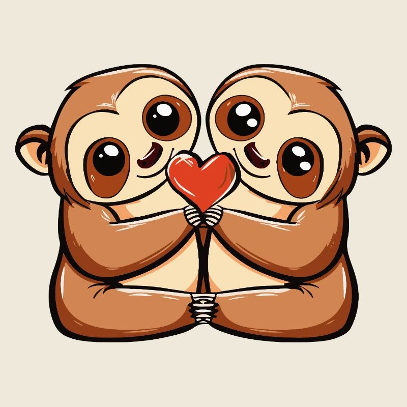 Faultier Paar Valentinstag