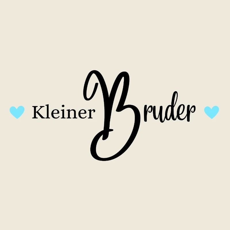 kleiner Bruder, moderner Schriftzug mit Herzen