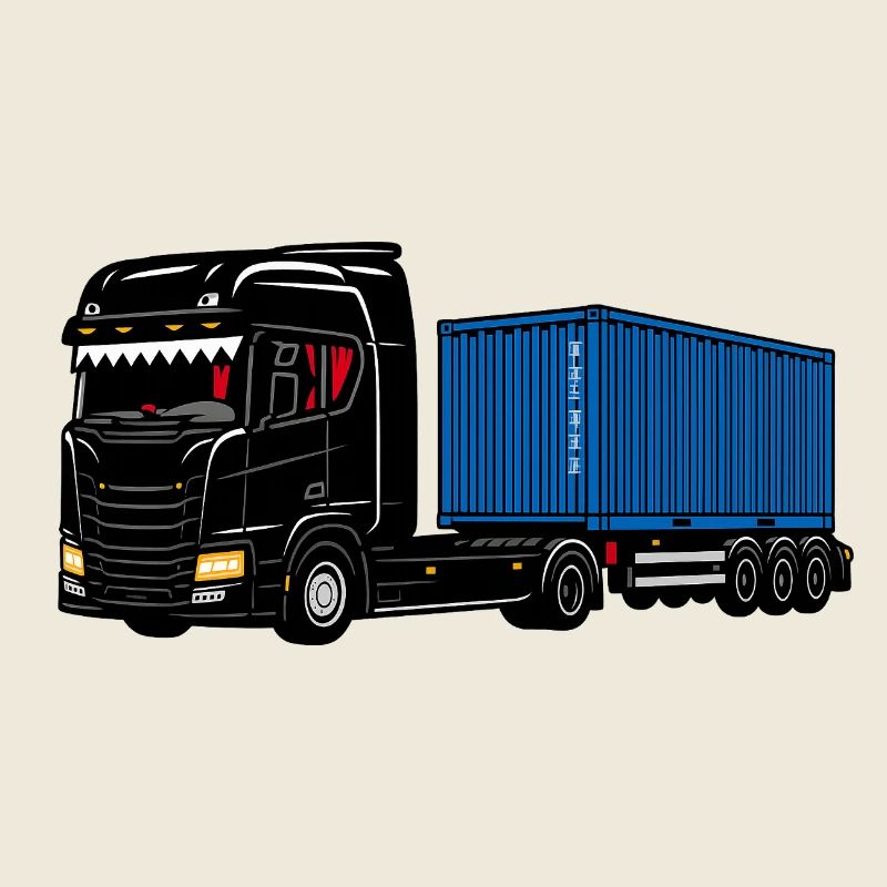 Container-Trucker auf Achse mit der Büchse.