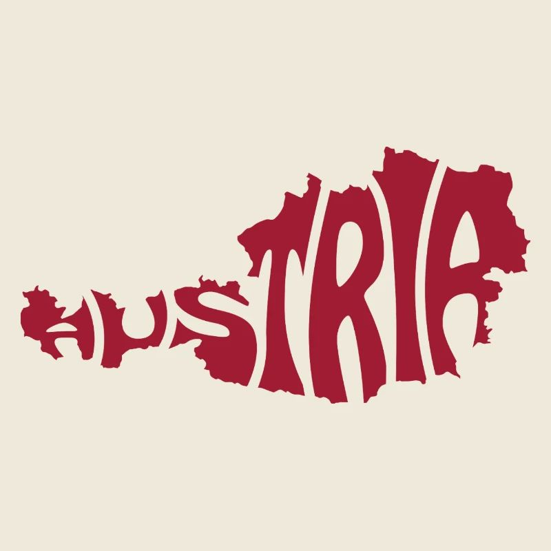 Austria Map Artistic Typography Design