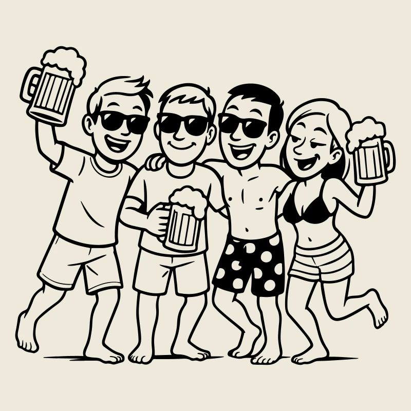Party Crew Bier Urlaub