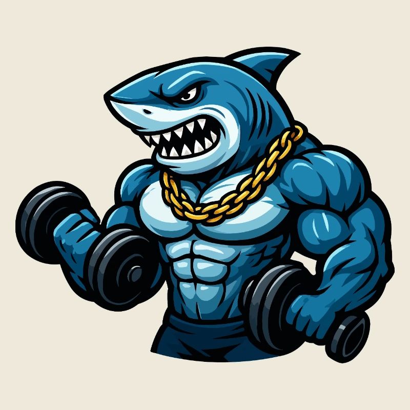 requin bodybuilder bande dessinée