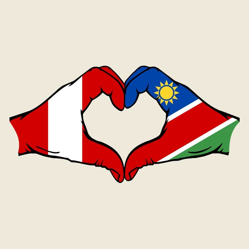 Peru Namibia Flag Heart