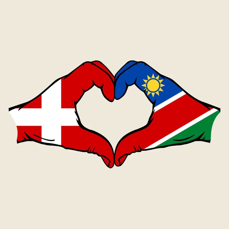 Dänemark Namibia Flagge Herz