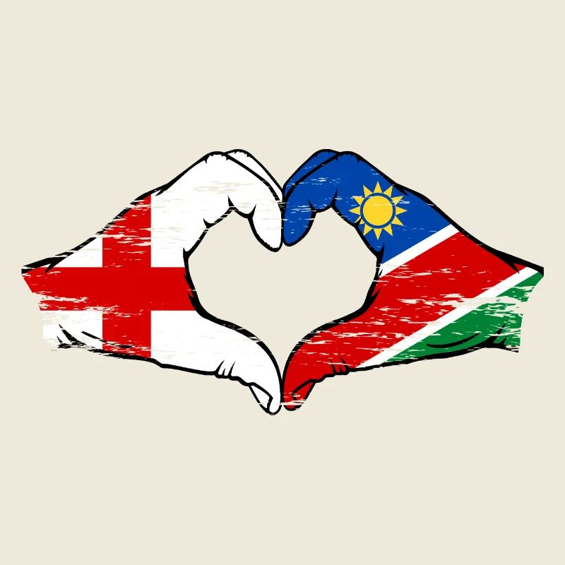 England Namibia Flagge Hände Herz