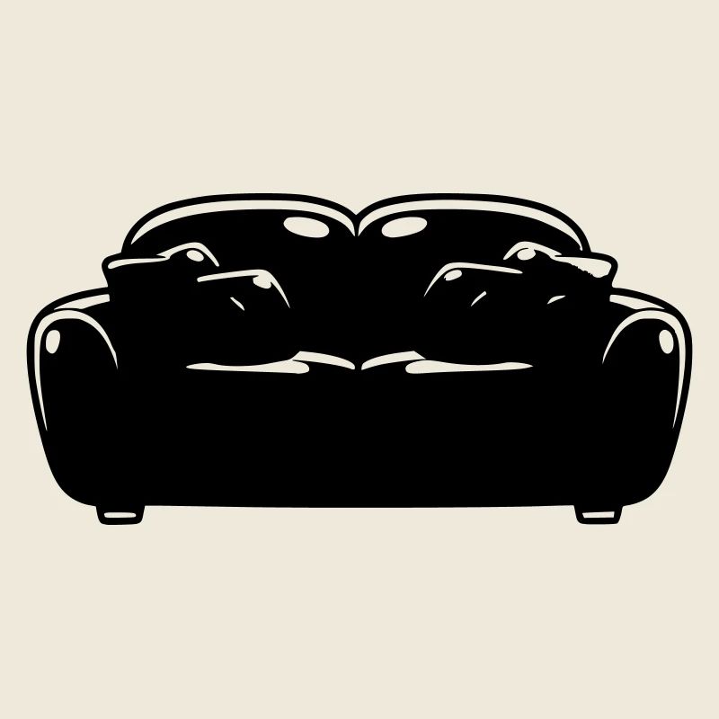 Sofa Couch Silhouette Chill Vektor