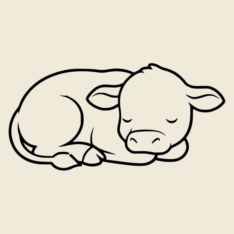 Veau endormi Vache bébé mignon