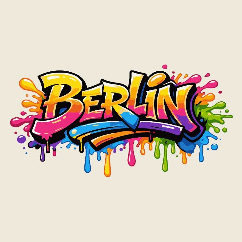 Lettrage graffiti de Berlin avec des effets colorés colorés