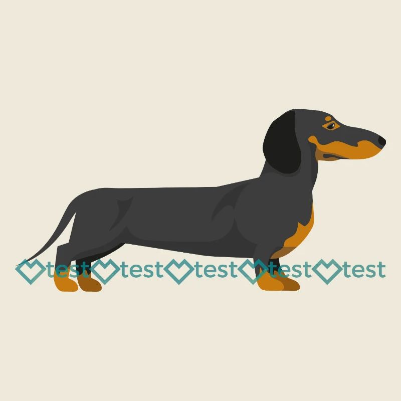 Dachshund silhouette with watermark pattern
