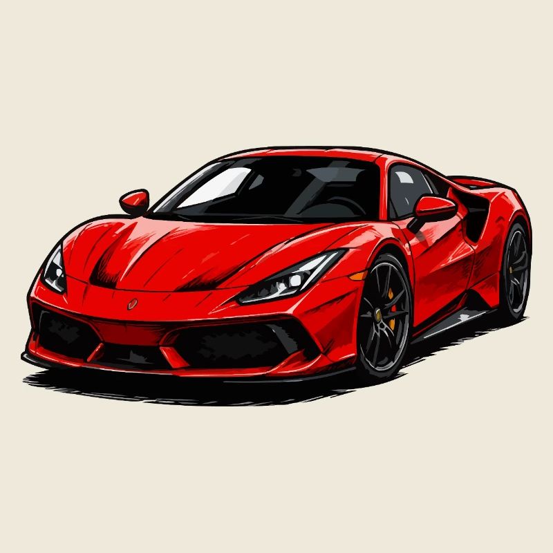 Illustration de supercar rouge