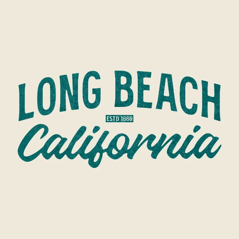 Long Beach California Vintage Script