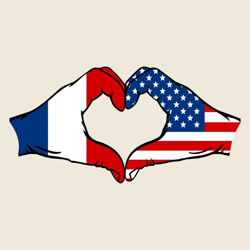 France USA Heart Shape with Hands