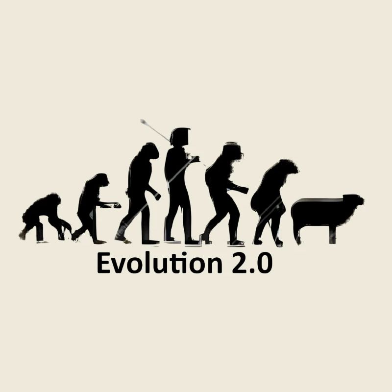 Evolution des Menschen in Silhouette