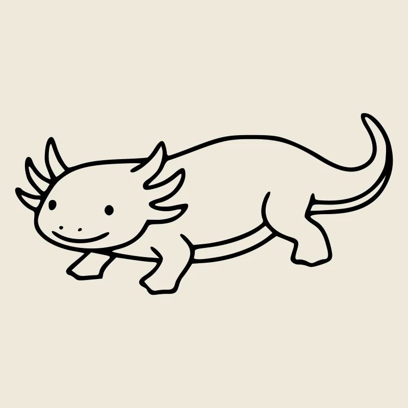Axolotl Line Drawing | Minimalist amphibian
