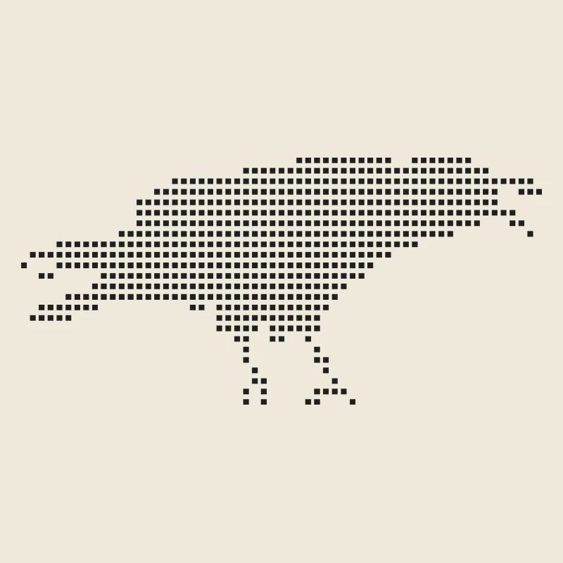 Silhouette Punt Pixel Corbeau