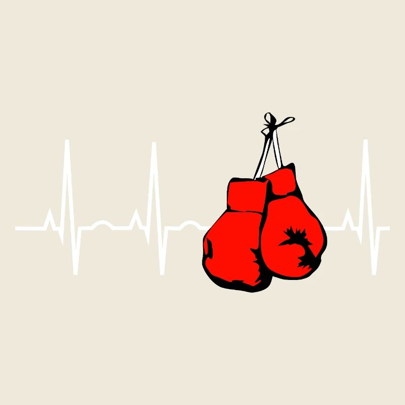 Heartbeat Boxhandschuhe auf Schwarz