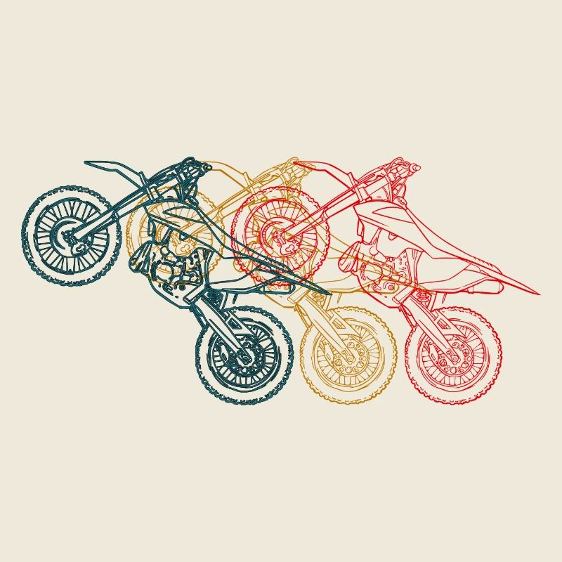 Motorcycle Triptych Line Art
