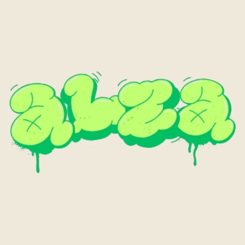 Hellgrünes Design im Graffiti-Stil