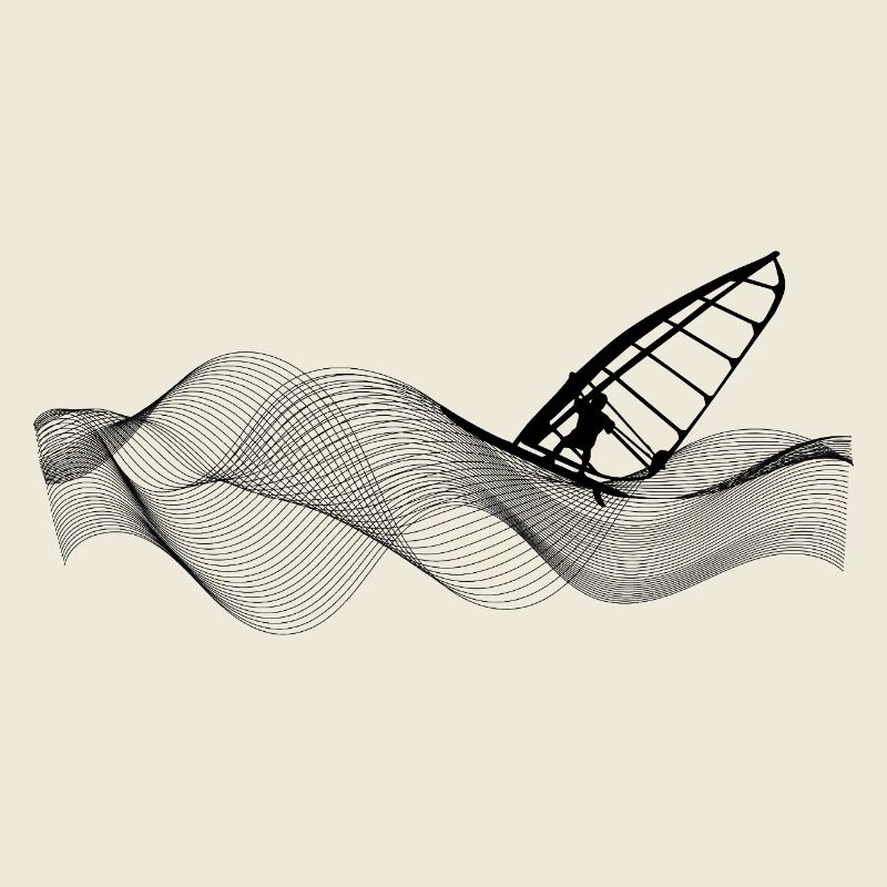 Windsurfer on wave structure