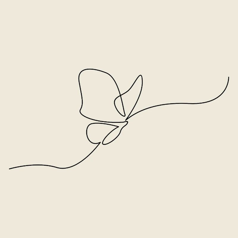 Minimalistischer Schmetterling in Linienkunst