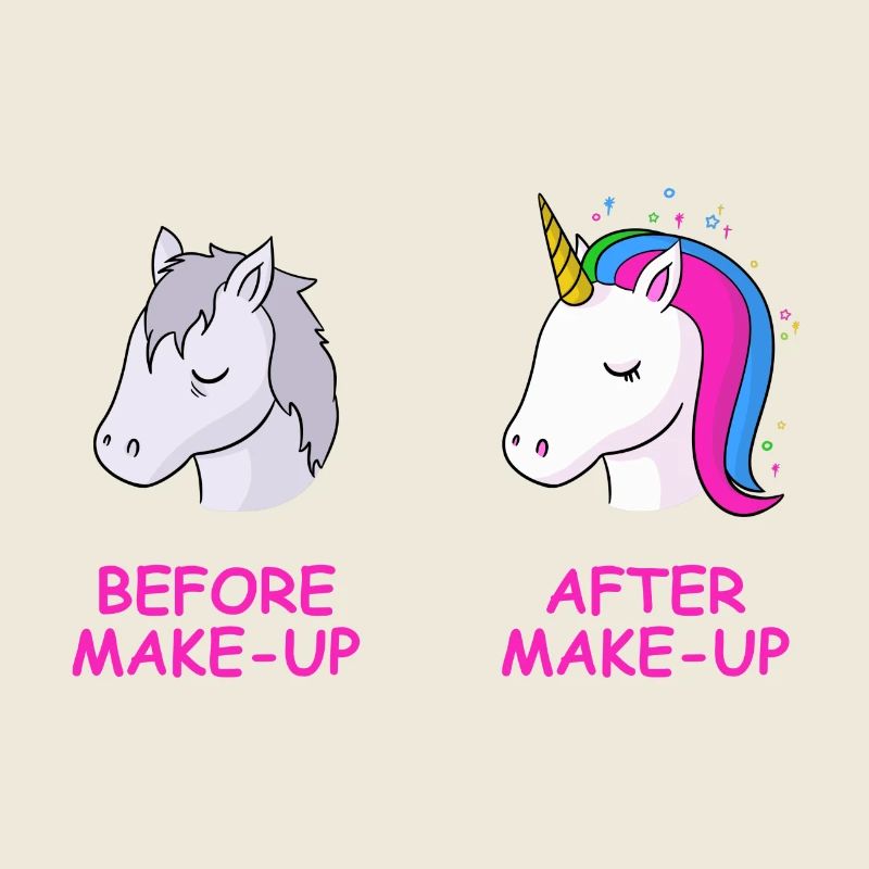 Make-Up Einhorn T-Shirt Geschenk Idee Geburtstag
