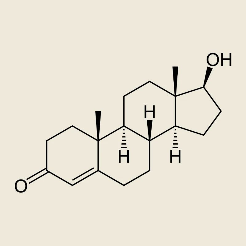 La testostérone - formule structurale chimique