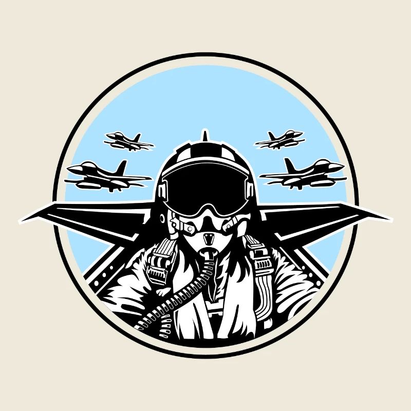 Jet Pilot / Kampfpilot 01_weiß Schwarz