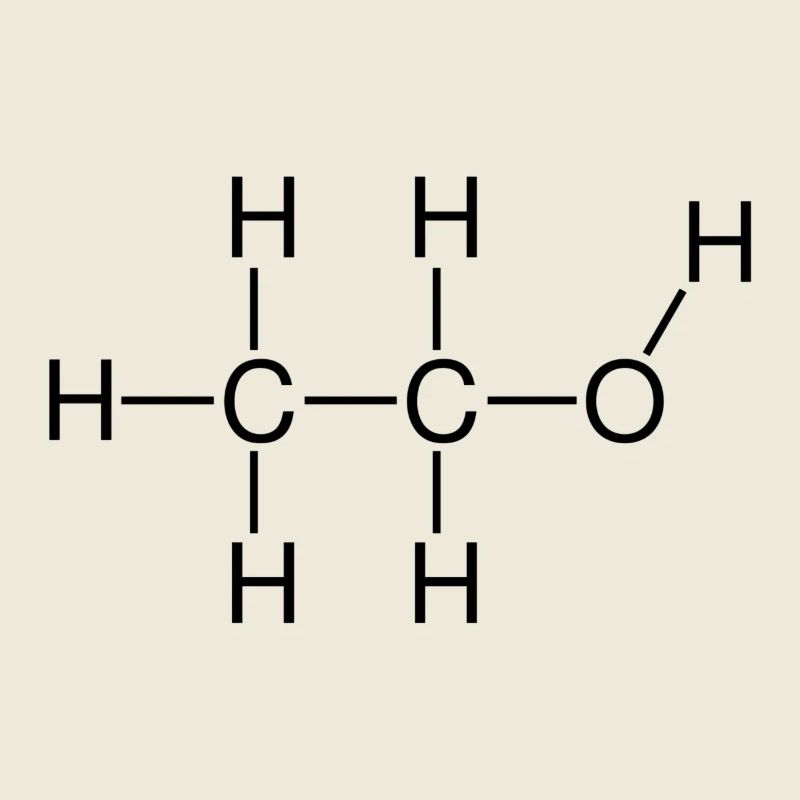 Ethanol Alcohol structural formula