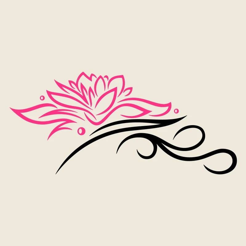Large lotus flower with small tribal.