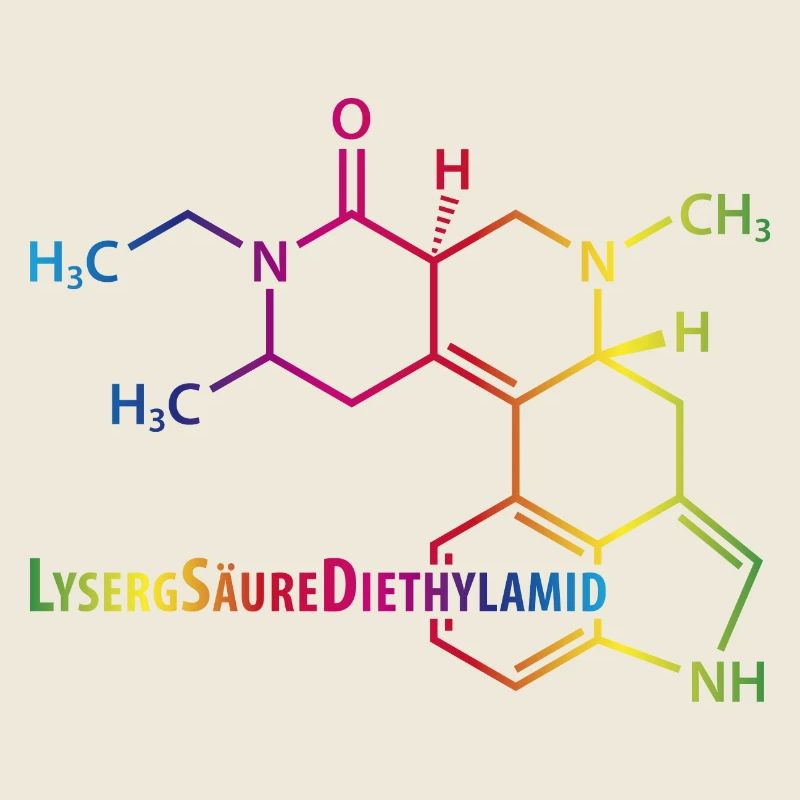 LSD Strukturformel bunter Regenbogen Drogen Rausch