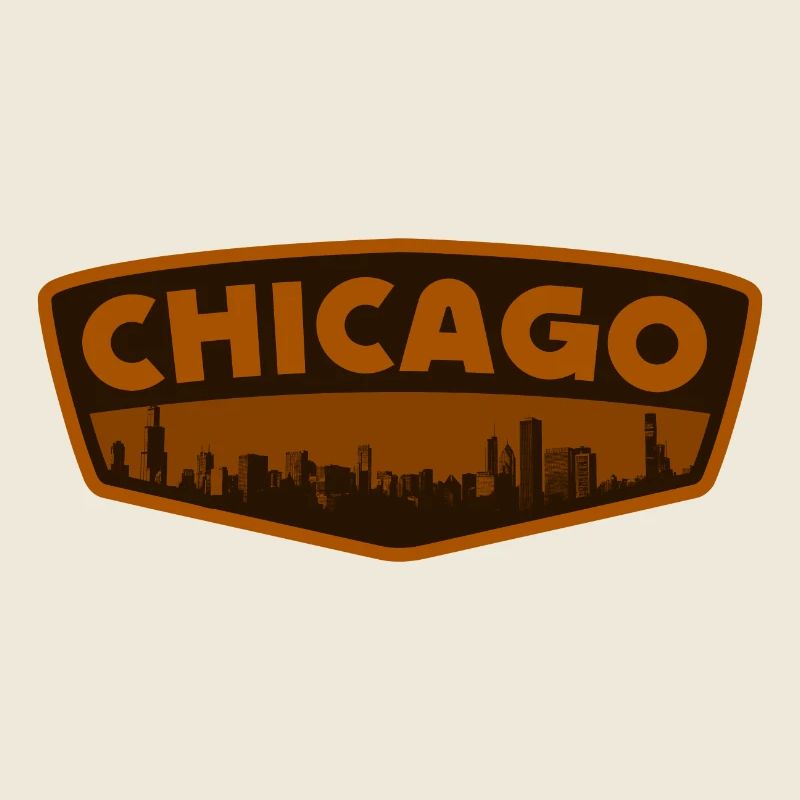 Chicago Skyline Patch Retro