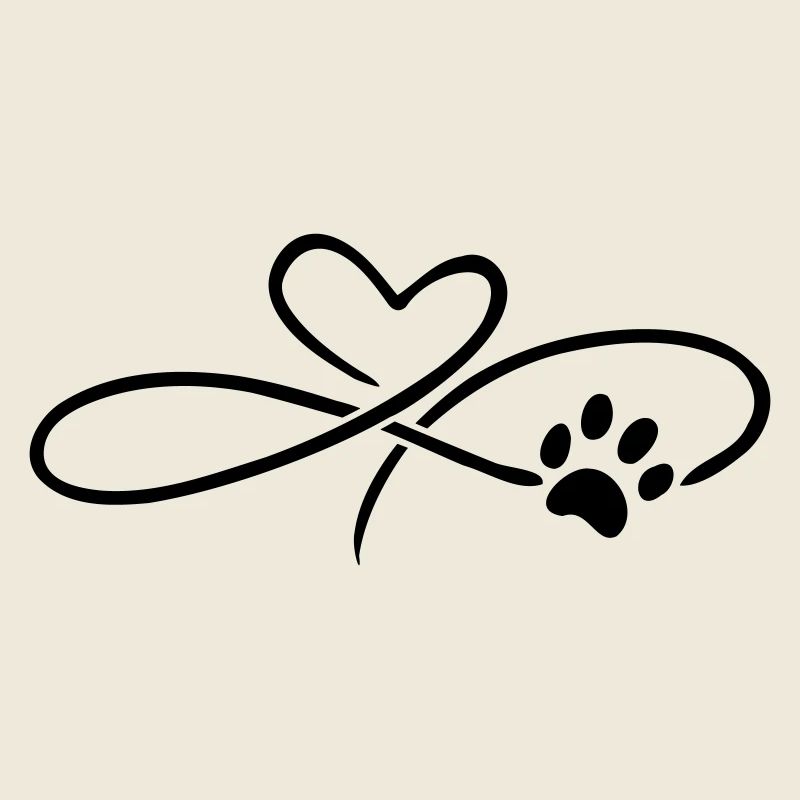 Infinity Herz mit Pfote Hund Katze