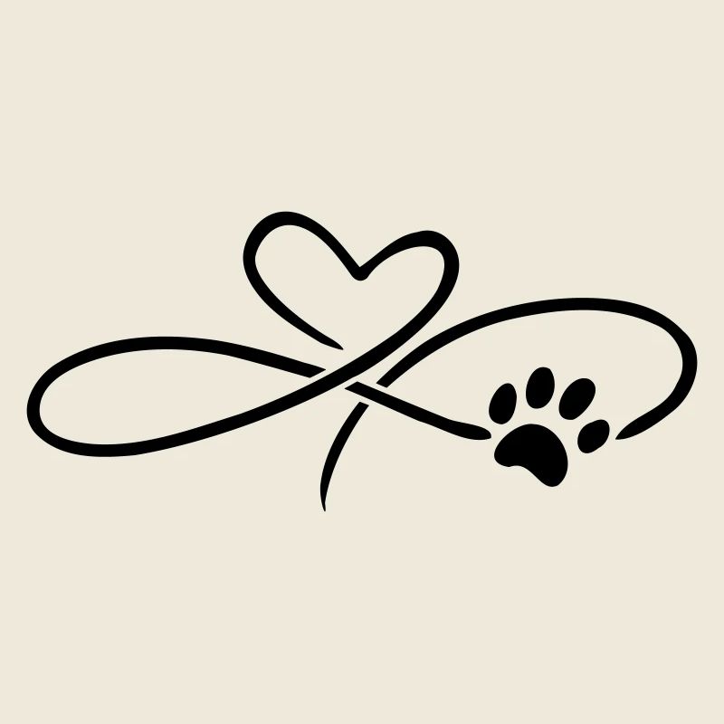 Infinity Heart with Paw Cat Dog