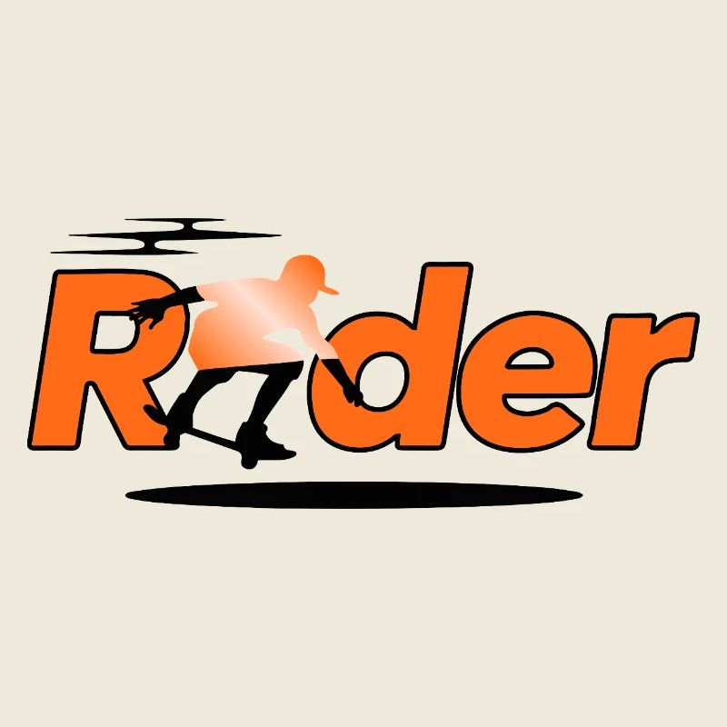 Rider Silhouette on Orange