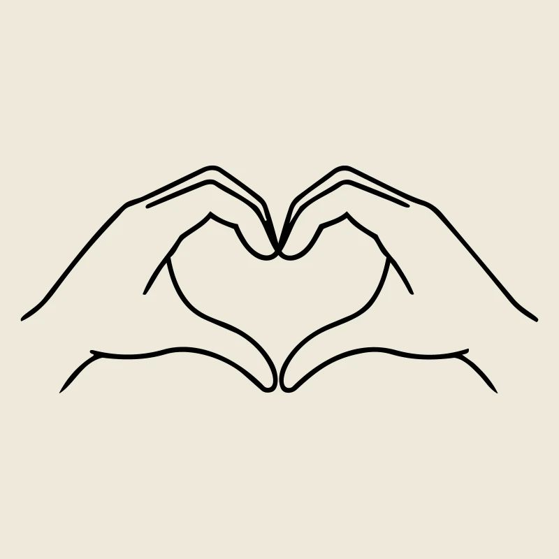 Heart Hands Line Art | K-Pop Love