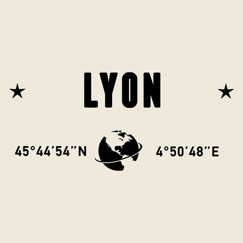 Lyon France GPS Coordinates Globe