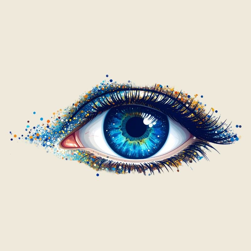 Jeu de couleurs des yeux bleus