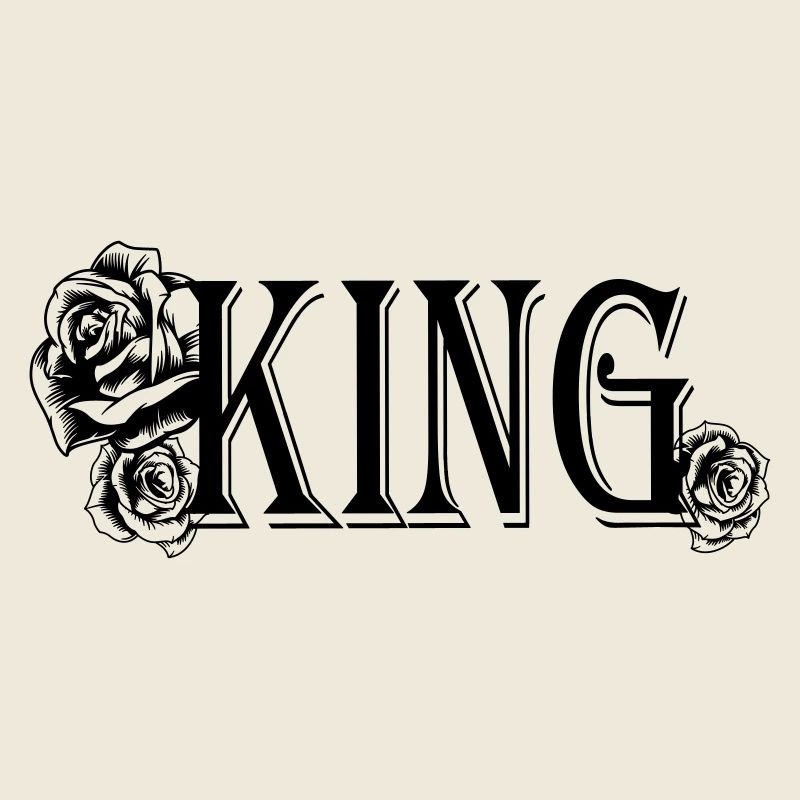 King Text with Roses (Partner Motif)
