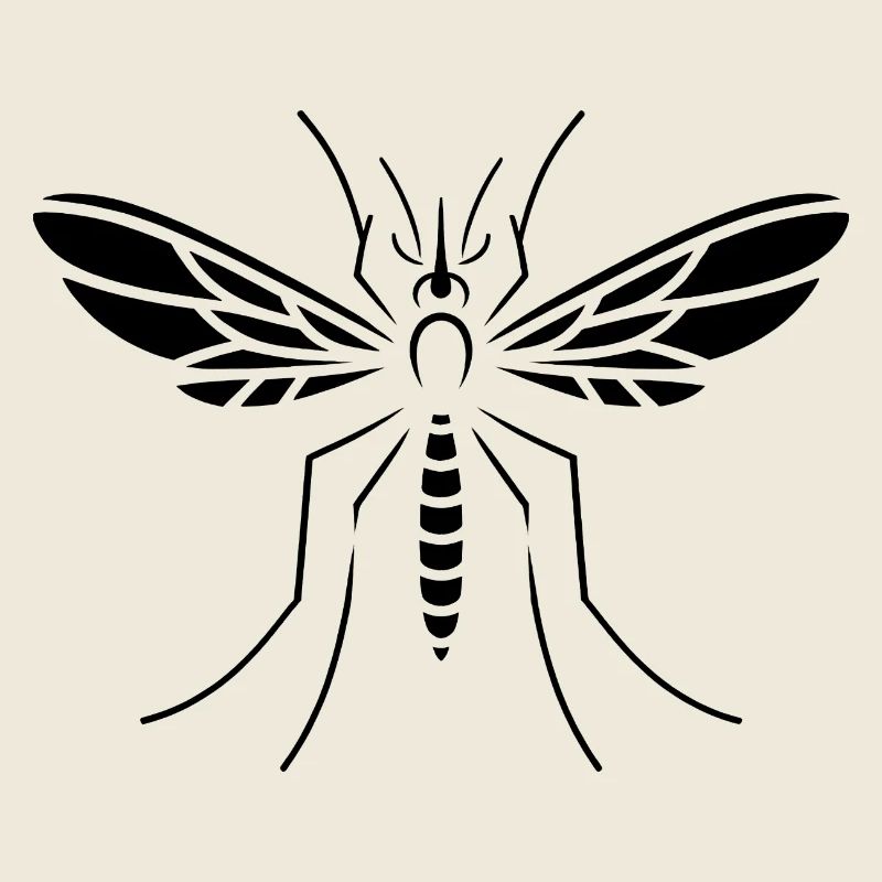 Conception minimaliste de silhouette d’insecte moustique