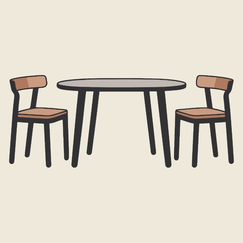 Contemporary Dining Set Illustration