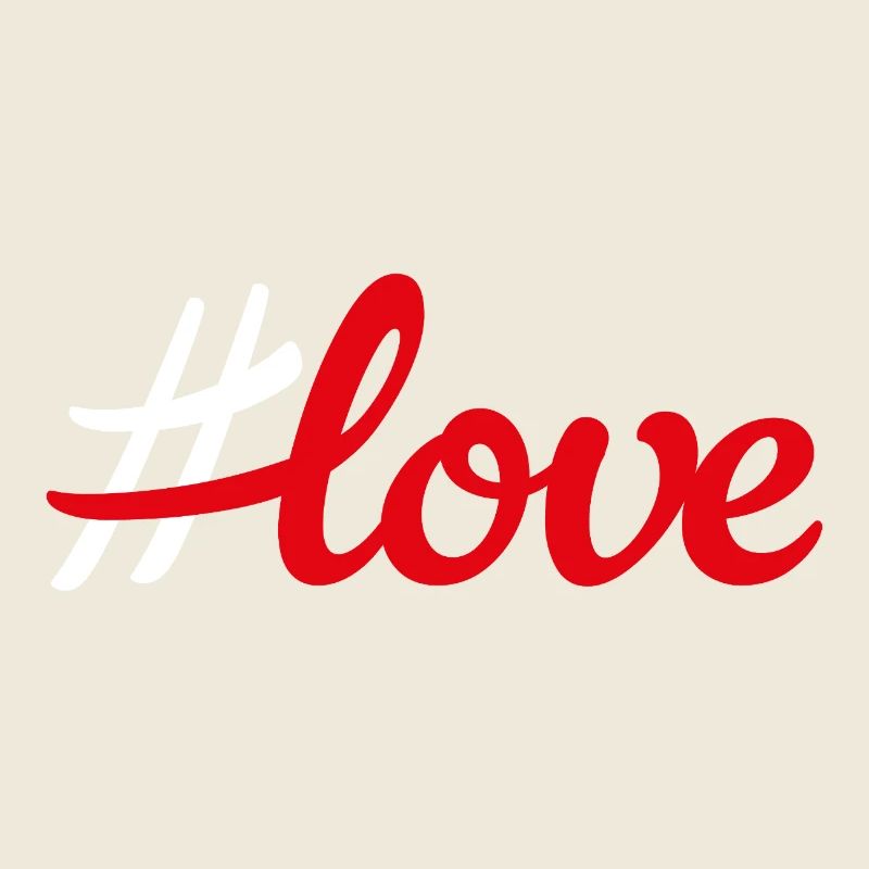 Hashtag Rouge Amour Écriture Minimaliste