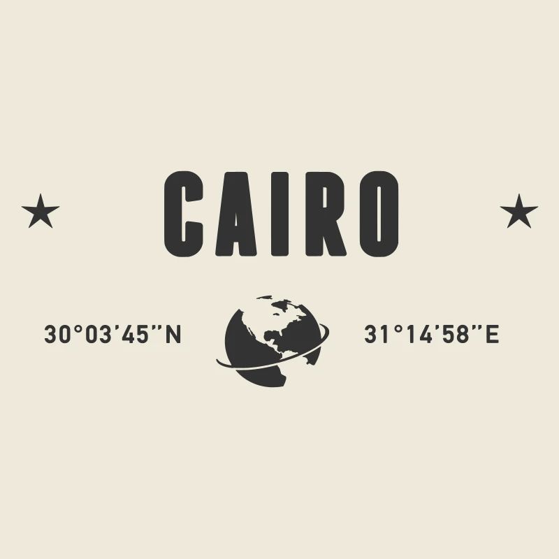 Le Caire, Égypte, coordonnées de la planète Terre