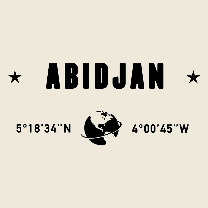 Coordonnées de la Côte d’Ivoire d’Abidjan : Terre