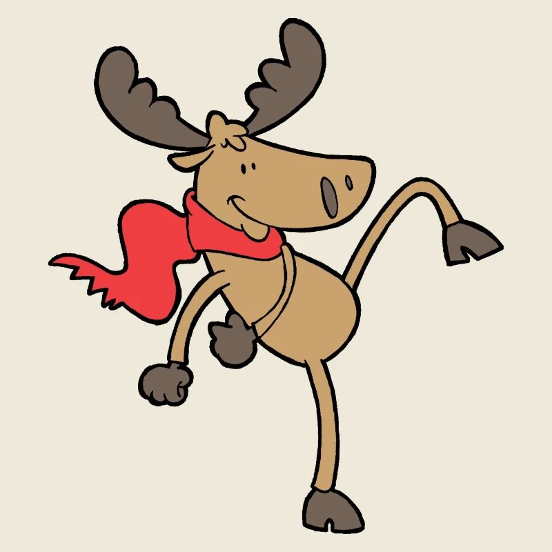 Danseuse de renne avec écharpe rouge