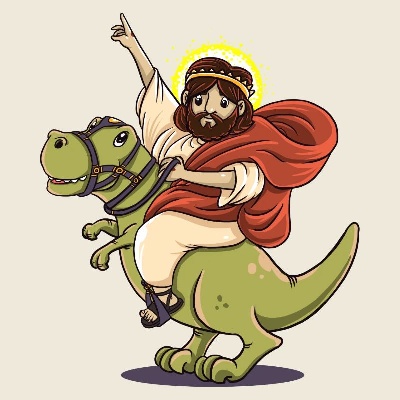 Dinosaure Jésus drôle de naissance cadeau T-Rex