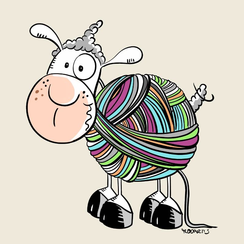 Coloured Sheep - Sheep - Comic - wool